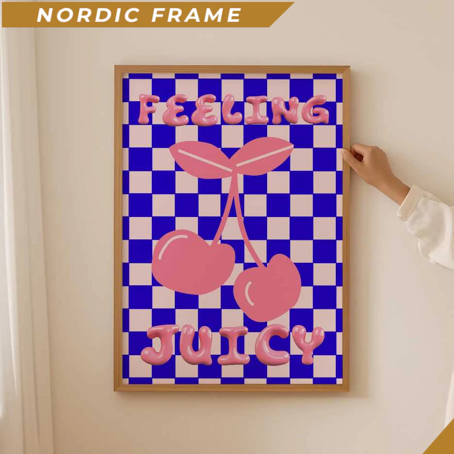 Tranh treo tường, Cherry dopamine decor Poster for Aesthetic Wall Art, Juicy Print for Coquette room