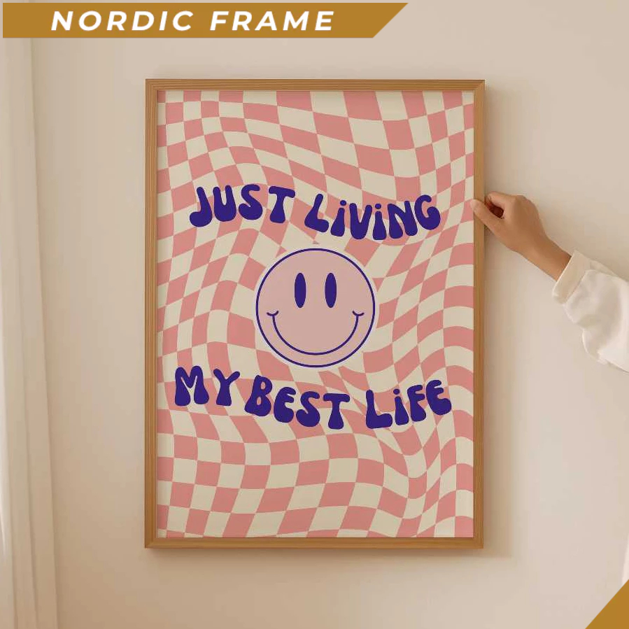 Tranh treo tường, Best Life Poster for Aesthetic room decor- Funny Smiley Print for coquette dopamin