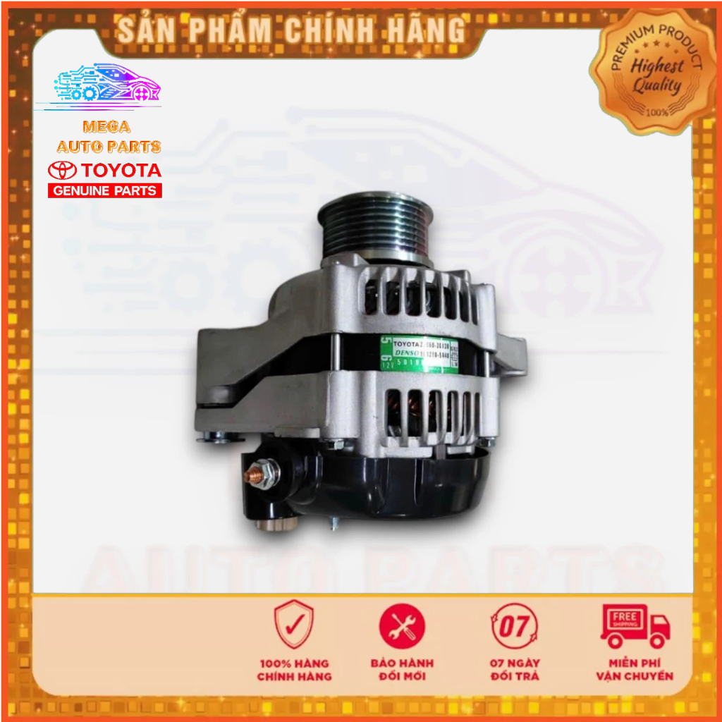 Máy phát điện Toyota Fortuner 2005-2012 , Toyota Hilux 2005-2015 máy dầu 1KD - 2KD . Mã 27060-0L020
