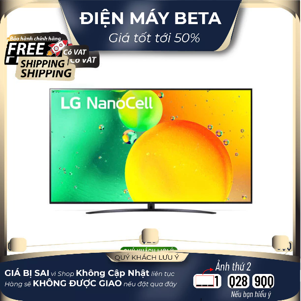 Smart Nanocell Tivi LG 50 Inch 4K 50NANO76SQA ThinQ AI-Model 2022