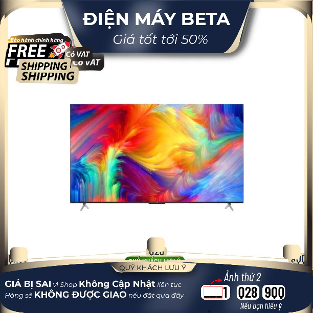 Google Tivi TCL LED 4K 65 inch 65P638-Mới 100%