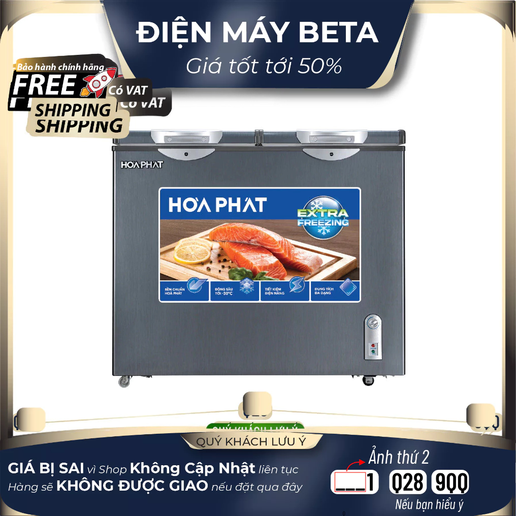 HPF BD6205G --Tủ đông Hòa Phát 2 chế độ (Đông/Mát) 2 cánh HPF-BD6205G 205 lít - BẢO HÀNH CHÍNH HÃNG