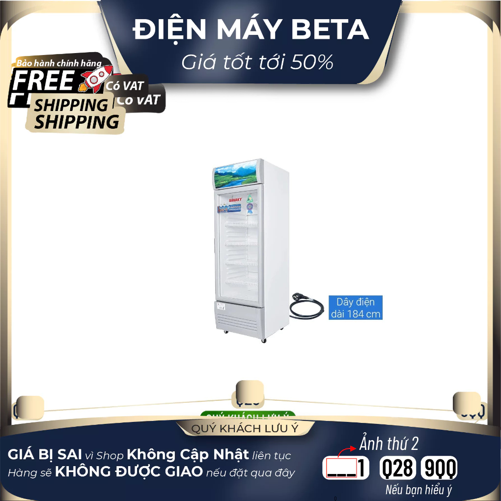 Tủ mát Sanaky VH-308KL 240 LÍT - Bảo hành chính hãng