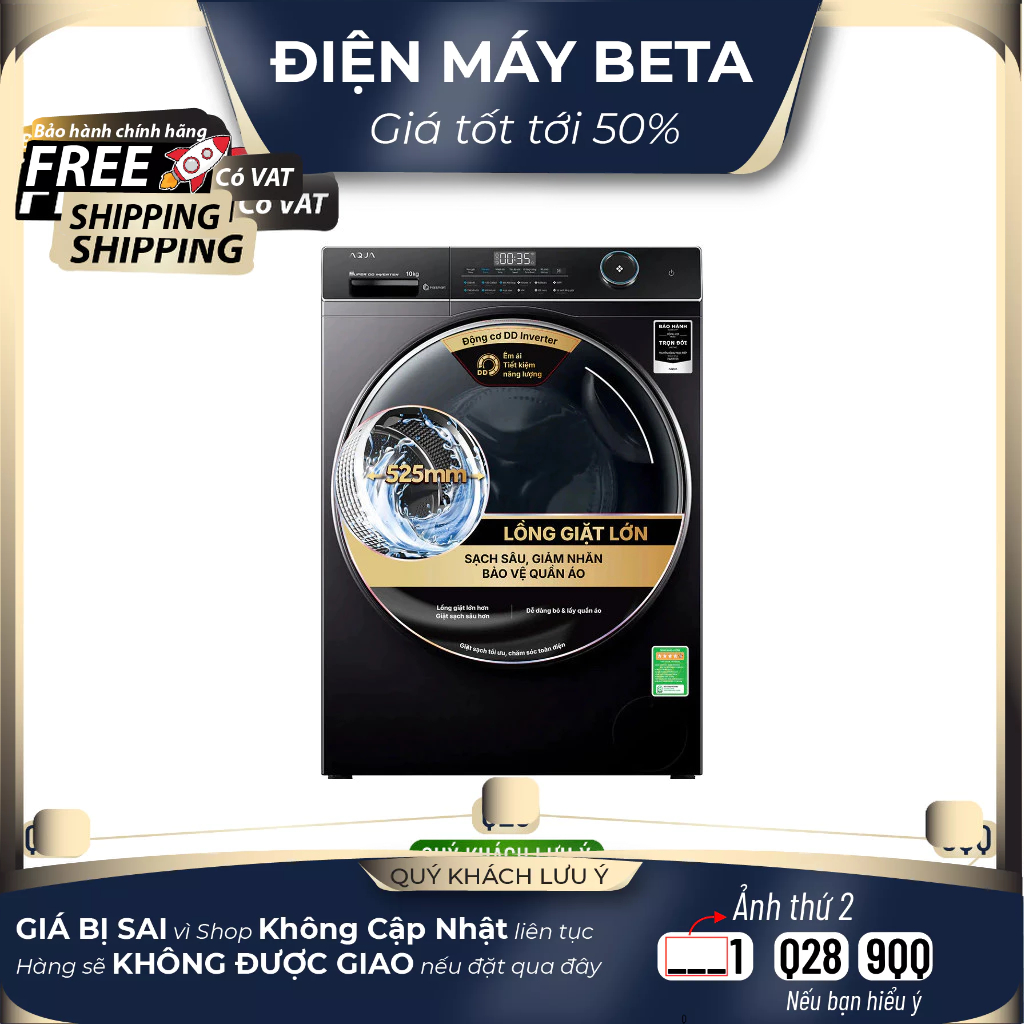 AW10-B4959U1K(B) Máy giặt Aqua Inverter 10 kg AW10-B4959U1K(B)