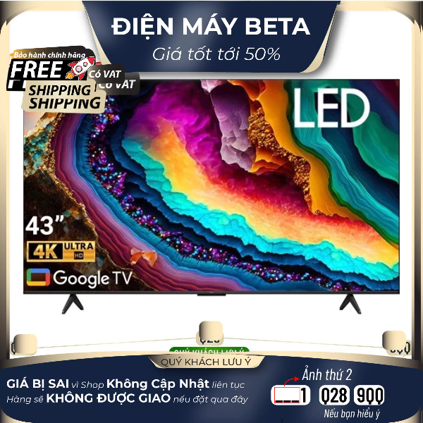 43P755 Google Tivi TCL 4K 43 Inch 43P755 2024