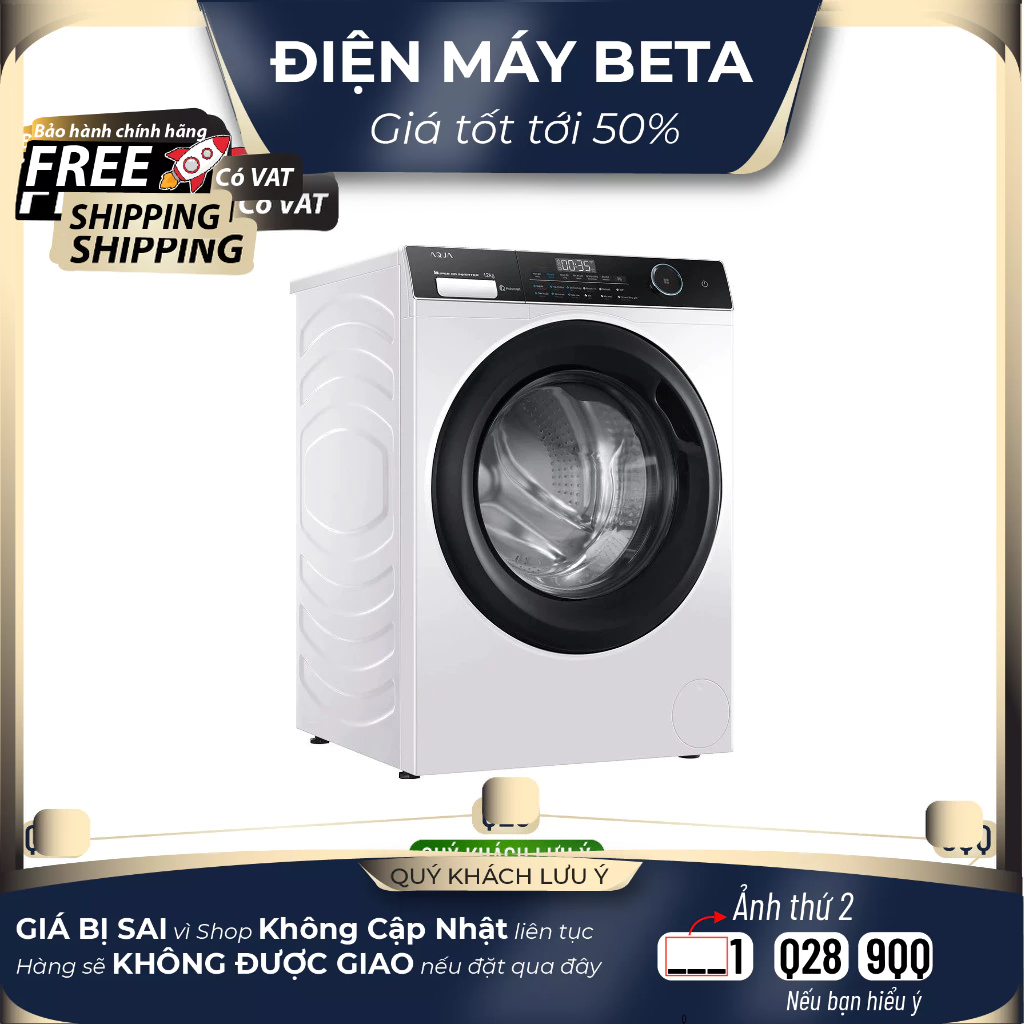 AW12-BP4959U1K(B) / AW12-BP4959U1K(W) - MÁY GIẶT CỬA TRƯỚC AQUA INVERTER 12 kg