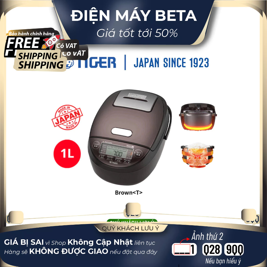 JPK-W10W - Nồi Cơm Điện Tử Cao Tần Áp Suất Tiger JPK-W10W 1.0L - Giao Hàng Toàn Quốc