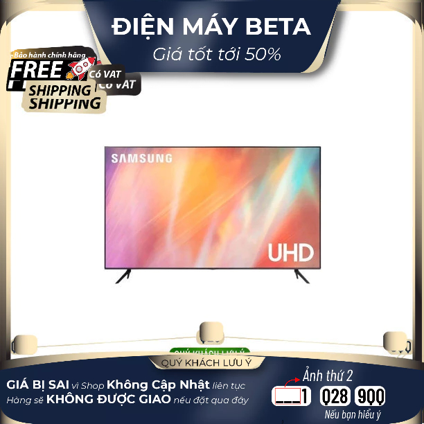 Smart Tivi Samsung 4K 55 inch 55AU7700 UHD Mới 100%