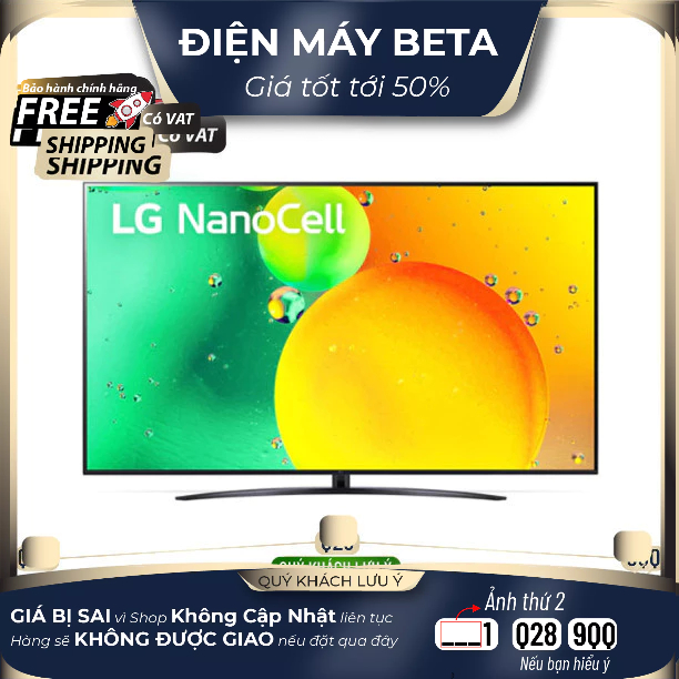 Smart Nanocell Tivi LG 50 Inch 4K 50NANO76SQA ThinQ AI-Model 2022