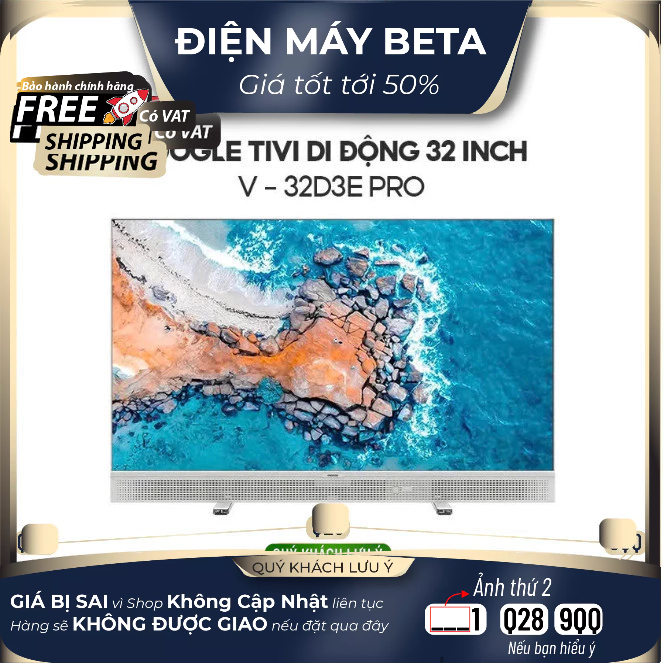 32D3E PRO - Google Tivi HD Di Động Coocaa 32 Inch - Giao Hàng Toàn Quốc