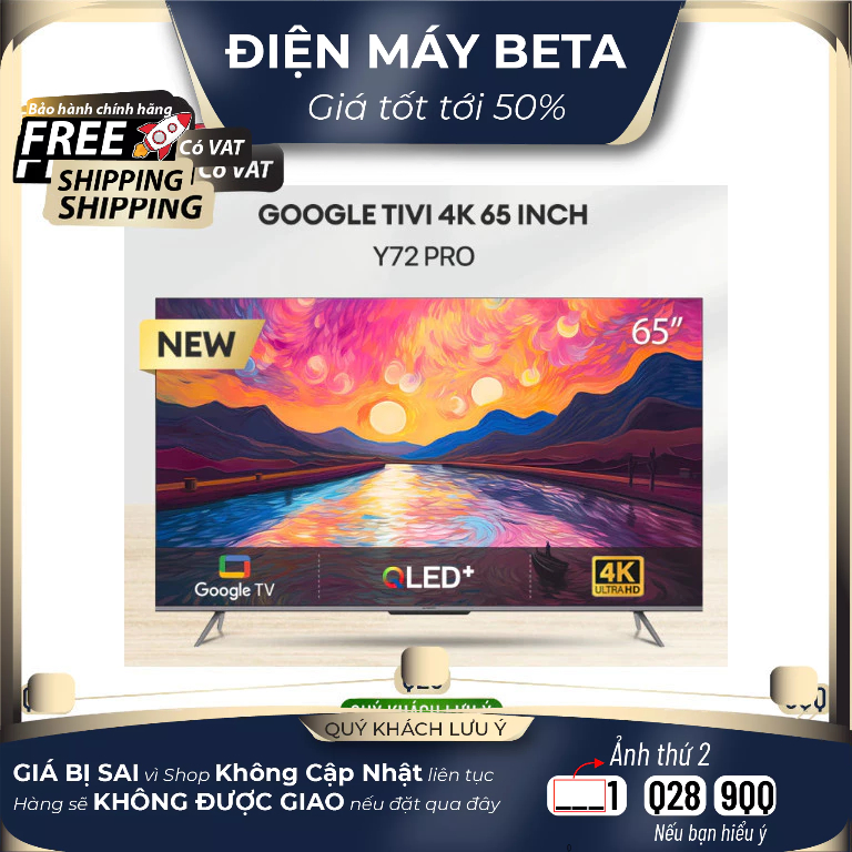 65Y72 PRO / 65Y73 PRO - Google Tivi Coocaa 4K QLED 65 Inch - Bảo hành chính hãng