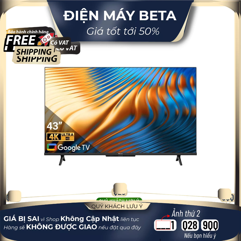 Google Tivi Hisense 4K 43 inch 43A6500H  - DMK