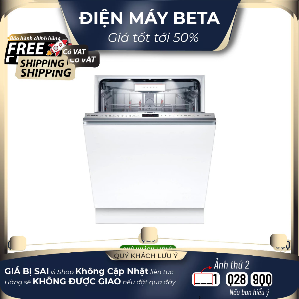 Máy rửa bát Bosch SMV8YCX03E thông minh, đẳng cấp Mới 100%