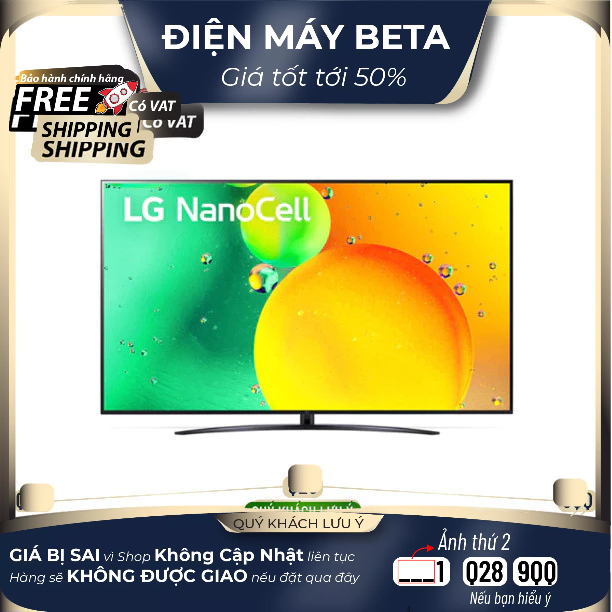 Smart Nanocell Tivi LG 43 Inch 4K 43NANO76SQA ThinQ AI-Model 2022