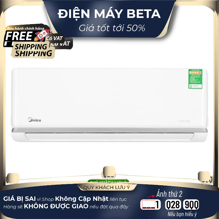 MSAGA-13CRDN8 Máy lạnh Midea Inverter 1.5 HP - Bảo Hành Chính Hãng
