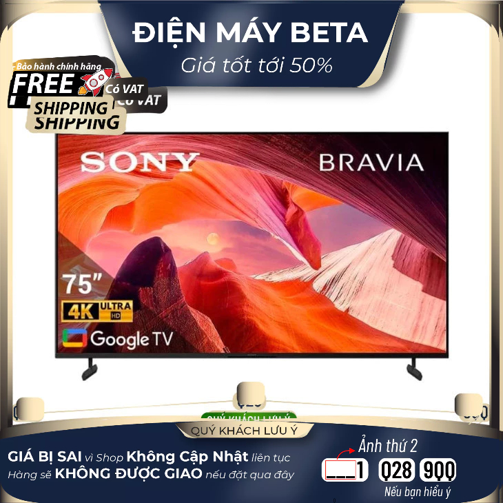 Smart Tivi 4K Sony KD-75X80L 75 inch Google TV