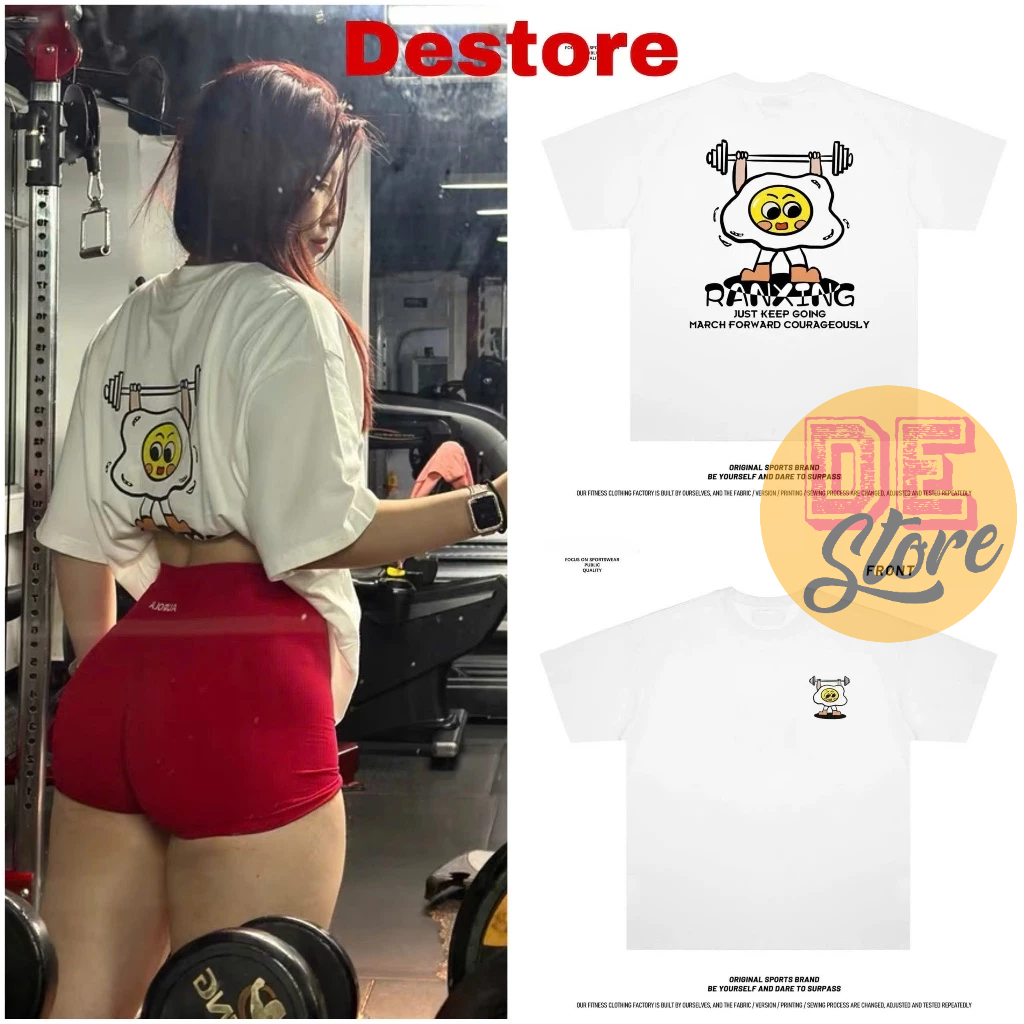 [MUSCLE EGG] áo gym nữ oversize form rộng thoải mái chất cotton 100%
