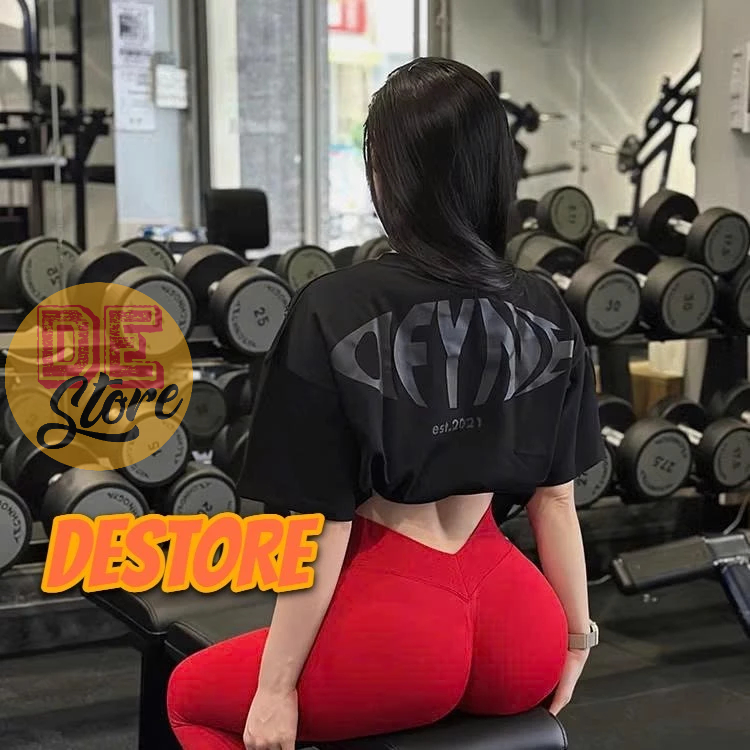 DFYNE Áo phông thể thao cotton 100% form oversized đồ tập gym