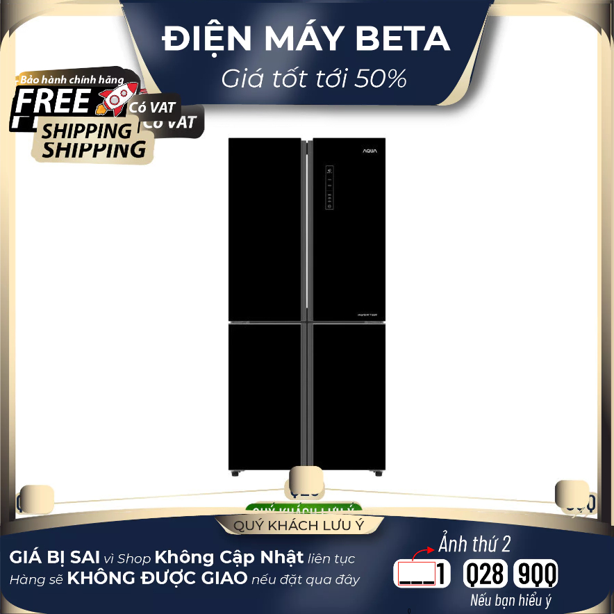 Tủ lạnh 4 cánh Inverter AQUA AQR-IG525AM/GB - 516 Lít