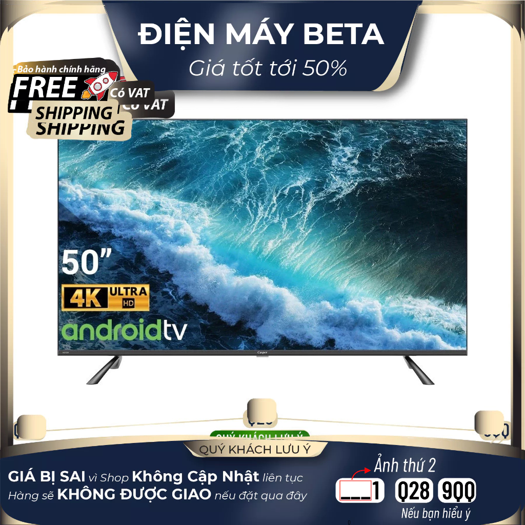 Android Tivi 4K Casper 50 Inch 50UG6100 Mới 100%