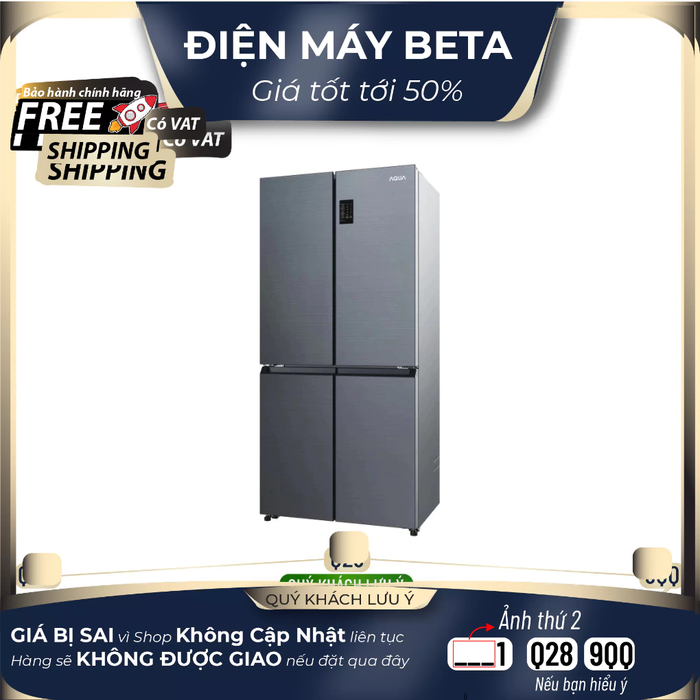 AQR-M536XA(SL) / AQR-M536XA(GB) - Tủ lạnh Aqua Inverter 469 lít Multi Door AQR-M536XA(SL)