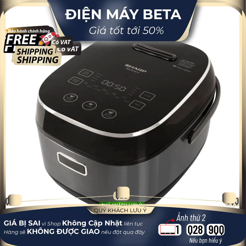Nồi cơm điện cao tần Sharp KS-IH191V-BK/GL/RD (Hàng chính hãng) - Mới 100% Mới 100%