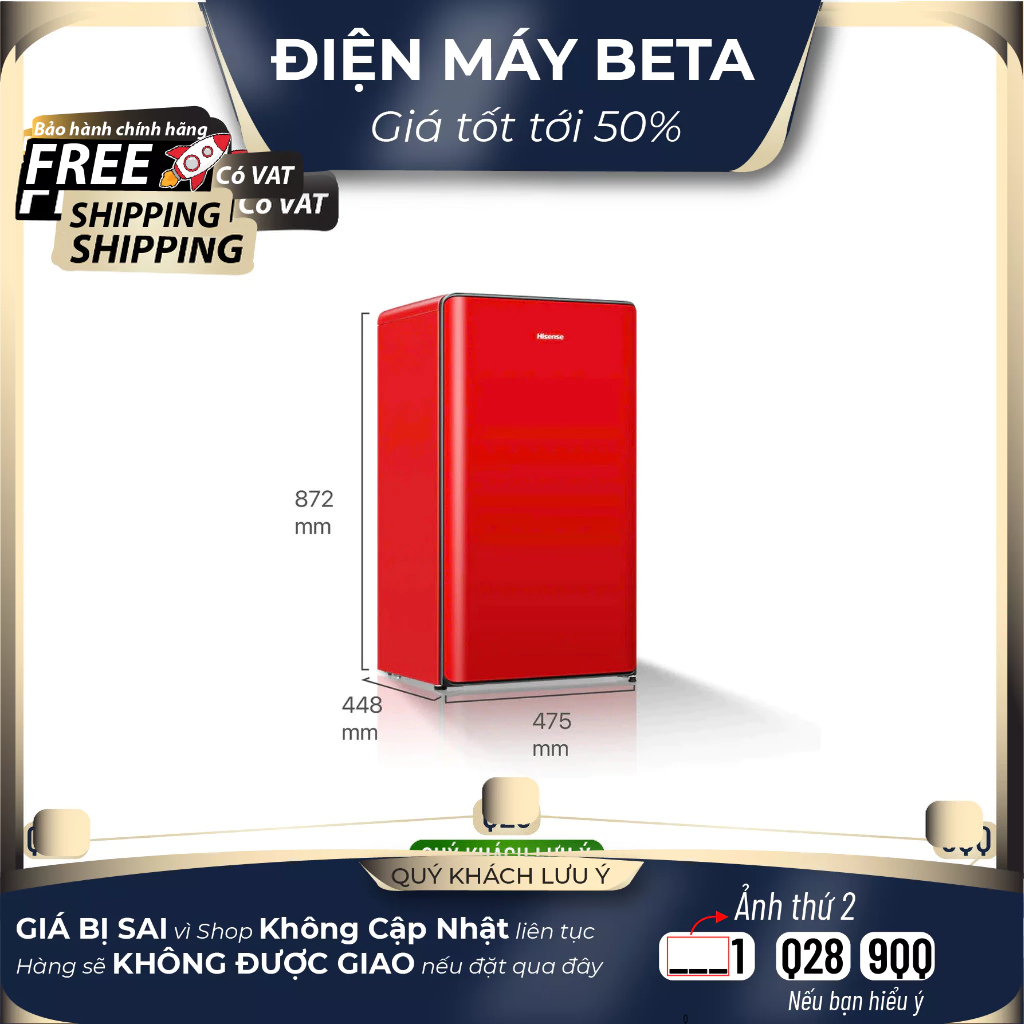 Tủ lạnh Hisense 82 lít HR08DW/HR08DR, Tủ Lạnh Mini Có Ngăn Đá -18 Độ C