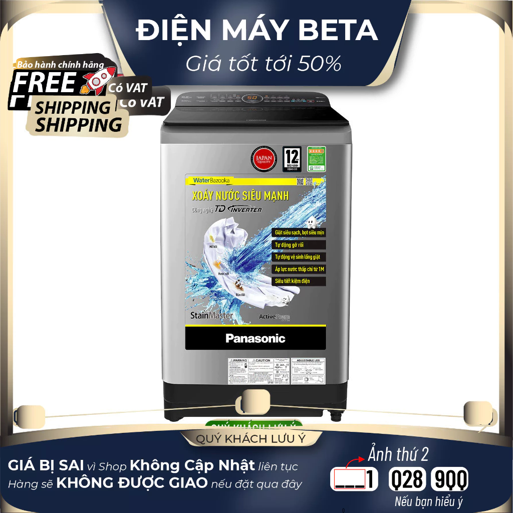 Máy giặt Panasonic Inverter 9.5 kg NA-FD95X1LRV - Giao Hàng Toàn Quốc