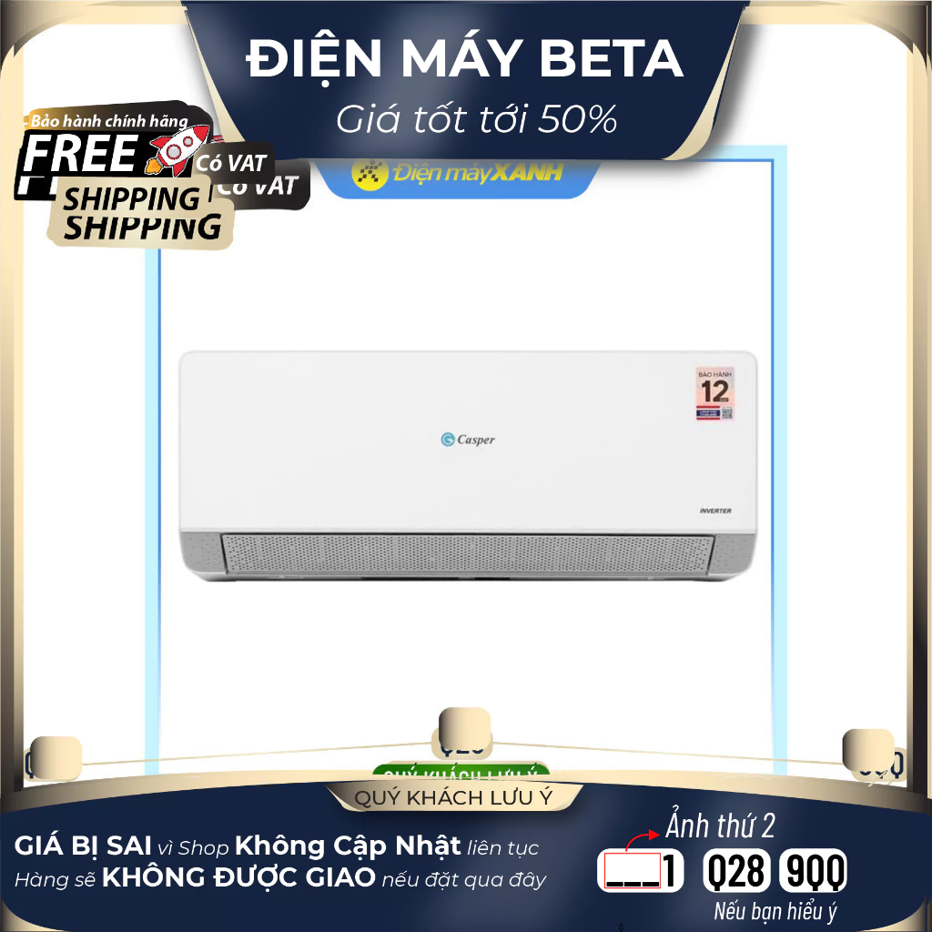 QC-09IU36A Máy lạnh Casper Inverter 1 HP QC-09IU36A