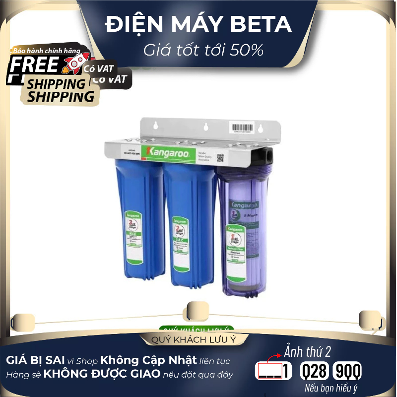 Giảm 40% TB lọc nước RO 3 lõi lọc thô 10'' model KG01G3 Mới 100%