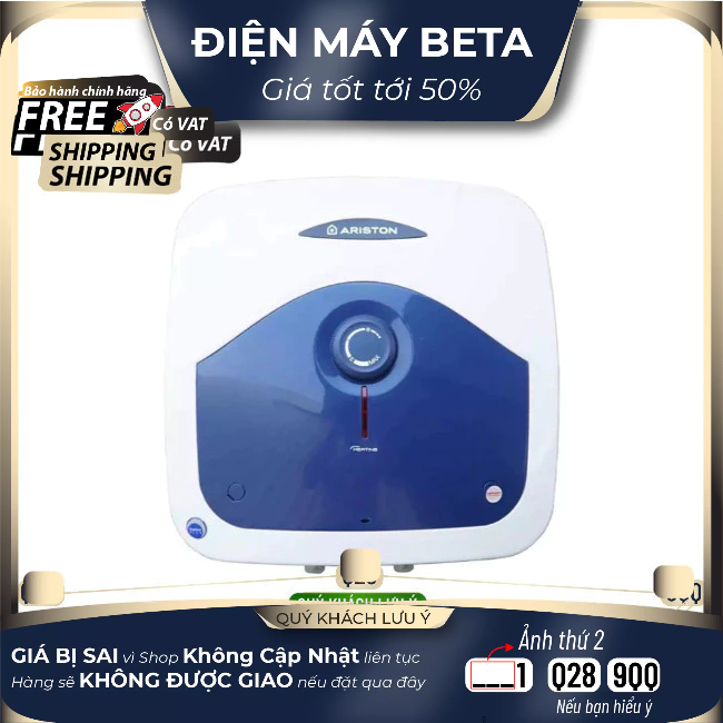 BLU 15 R 2.5 FE - Máy Nước Nóng Gián Tiếp ARISTON 15L BLU 15R 2.5FE - GIAO TOÀN QUỐC