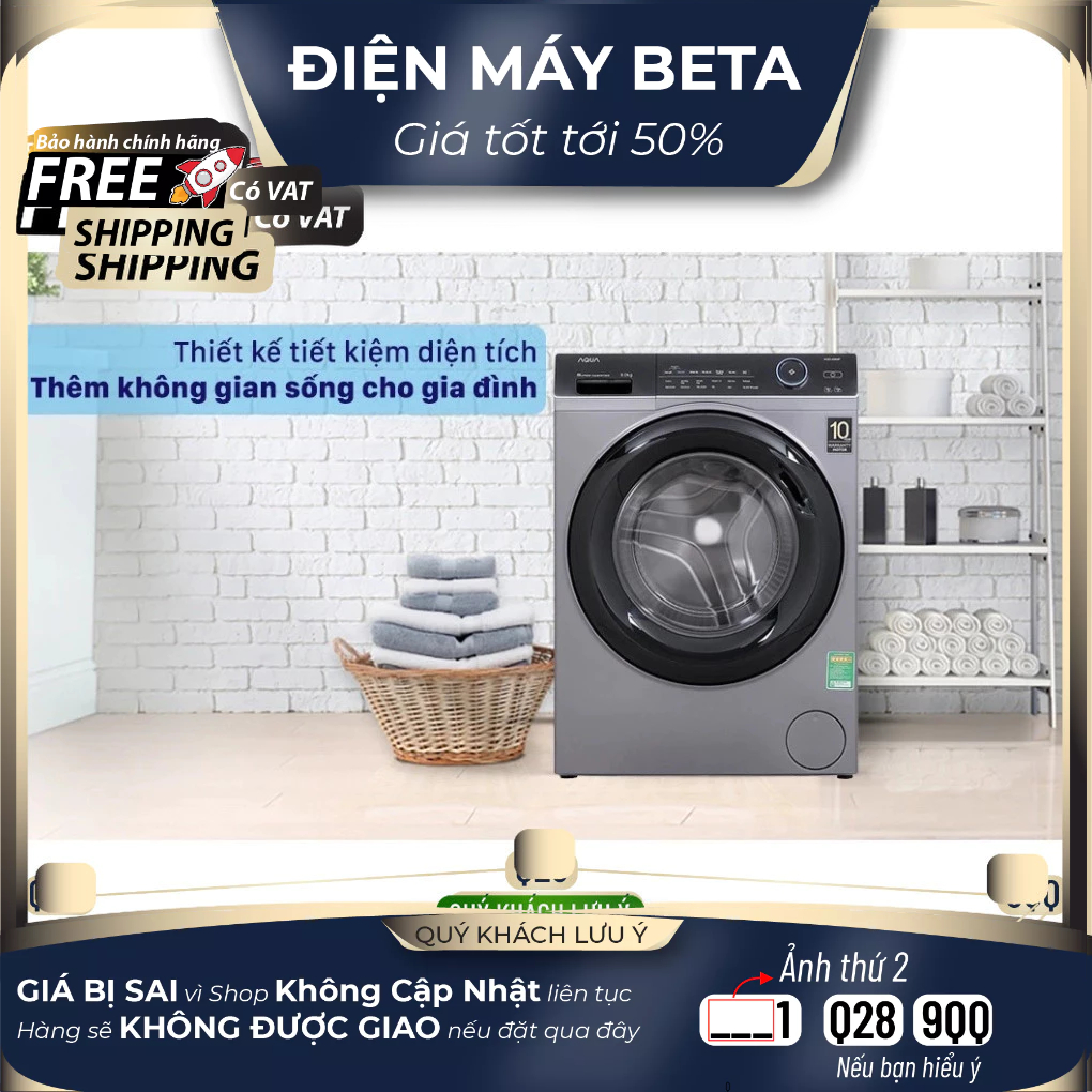 Máy giặt Aqua Inverter 9.0 KG AQD-A900F S Mới 100%