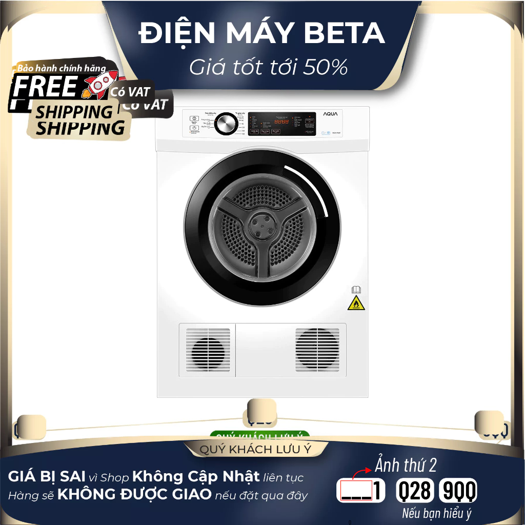 AQH-V700FW - Máy Sấy Thông Hơi AQUA 7Kg AQH-V700F.W - Giao Toàn Quốc