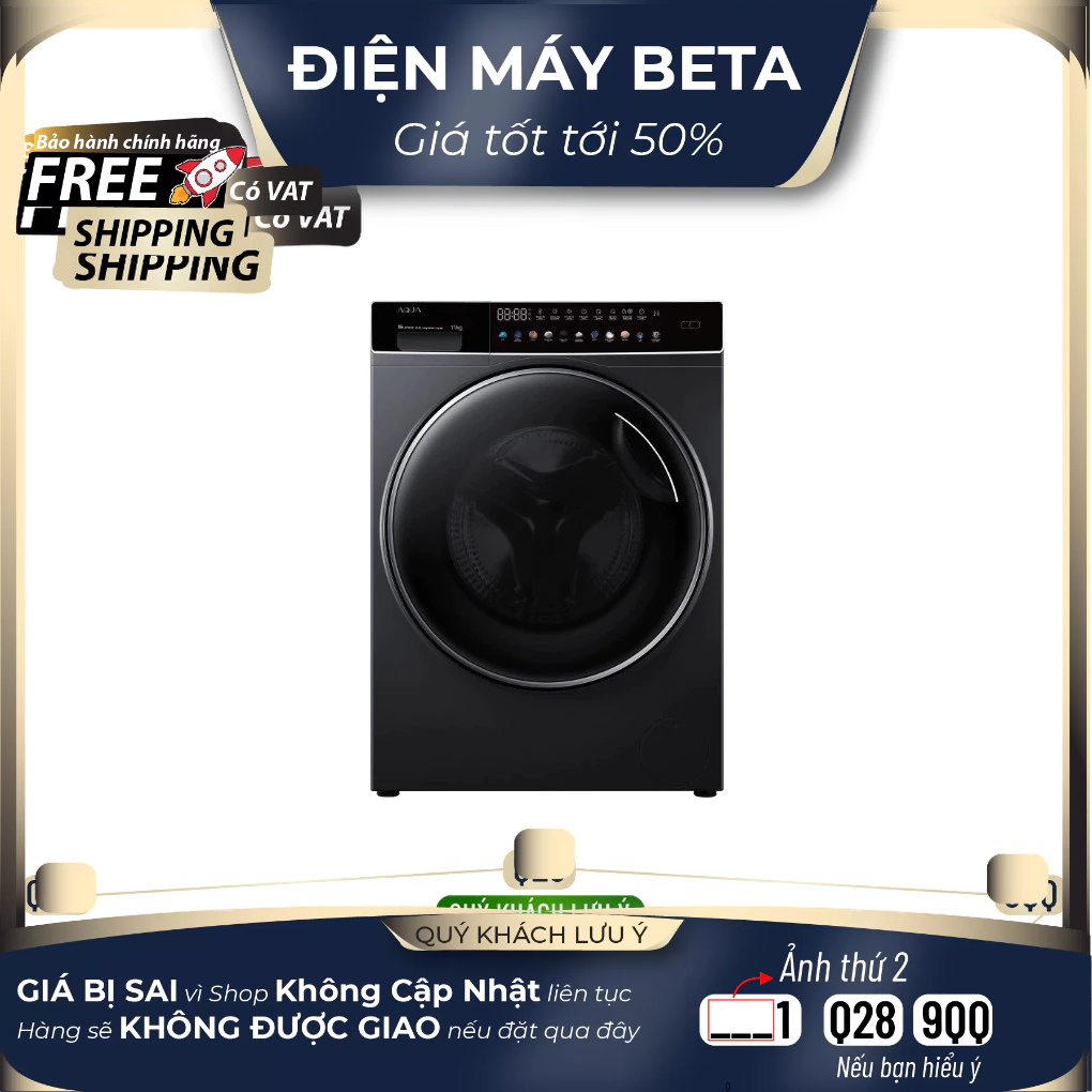 AQD-DW1100J(BK) - Máy giặt Aqua Inverter 11 kg AQD-DW1100J BK - Bảo Hành Chính Hãng