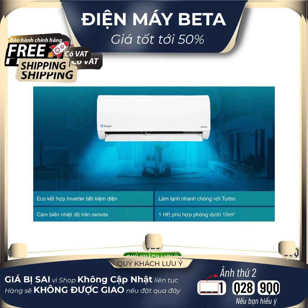 Điều hòa Casper Inverter 1 HP TC-09IS35 100% Bảo đảm