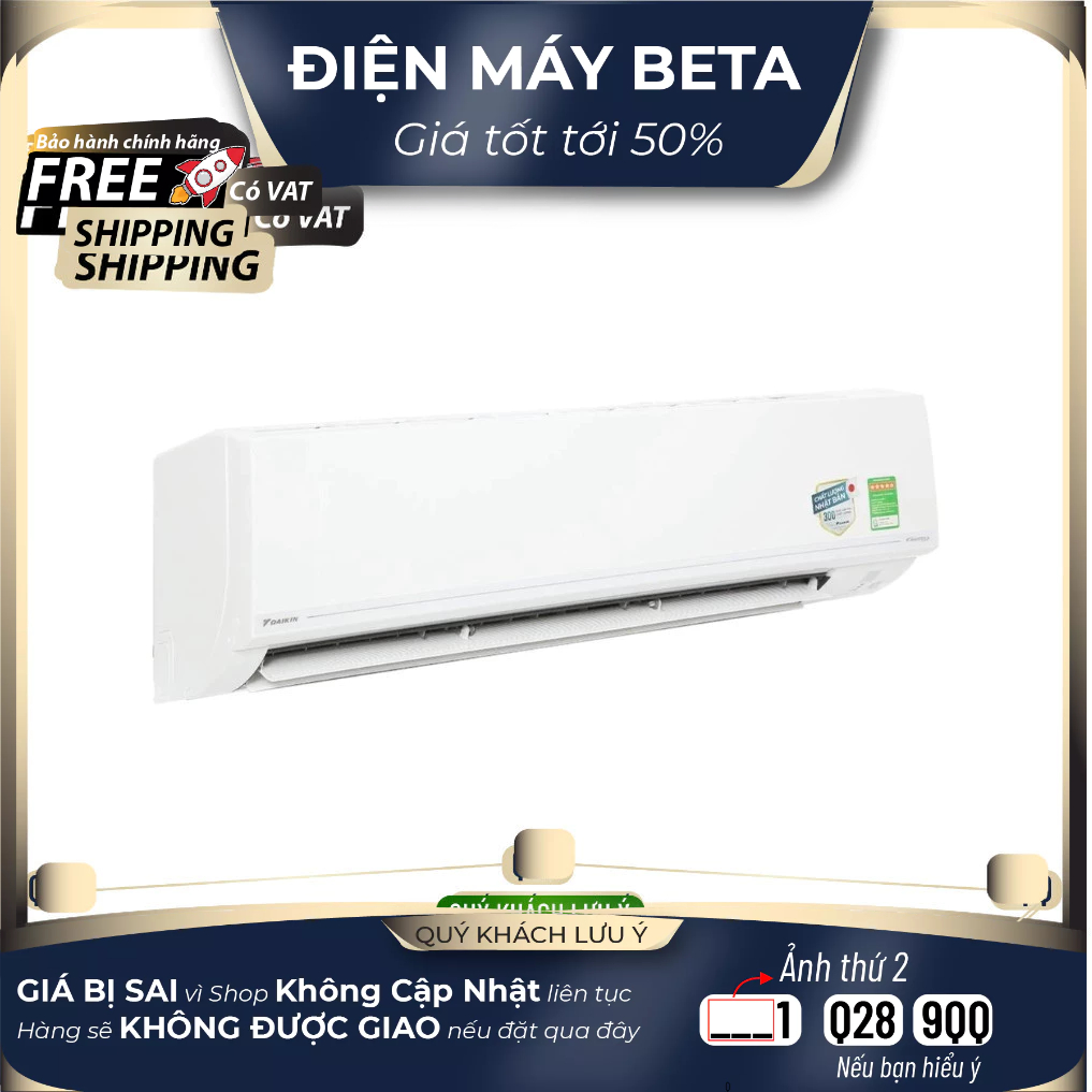 Máy lạnh 2 chiều Daikin Inverter 2 HP FTHF50VVMV - CHƯA BAO GỒM CÔNG LẮP ĐẶT VÀ VẬT TƯ - Mới 100%