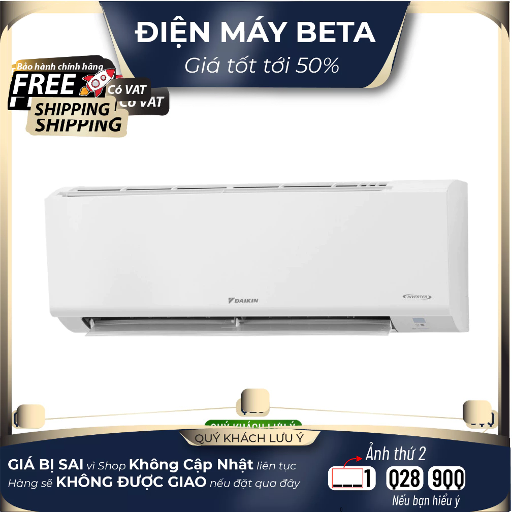 FTKB25YVMV - Điều Hòa Inverter DAIKIN 1HP FTKB25YVMV/RKB25YVMV - GIAO TOÀN QUỐC