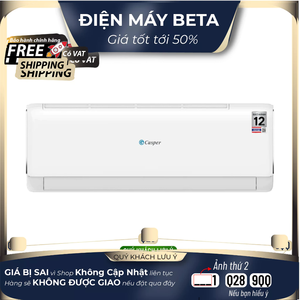 JC-12IU36 - Điều Hòa CASPER Inverter ProAir 1 Chiều 1.5HP JC-12IU36 - HÀNG CHÍNH HÃNG