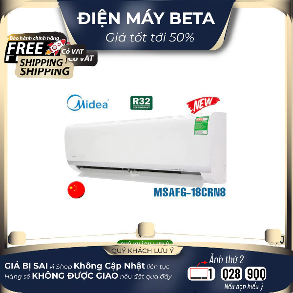 Điều hòa Midea 18000BTU 1 chiều MSAFG-18CRN8