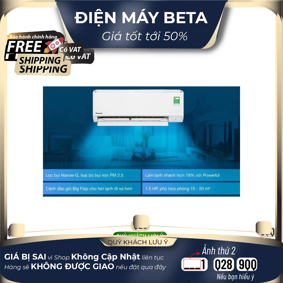 Máy lạnh Panasonic 1.5 HP CU/CS-N12WKH-8M , điều hòa Panasonic 1.5 HP CU/CS-N12WKH-8M