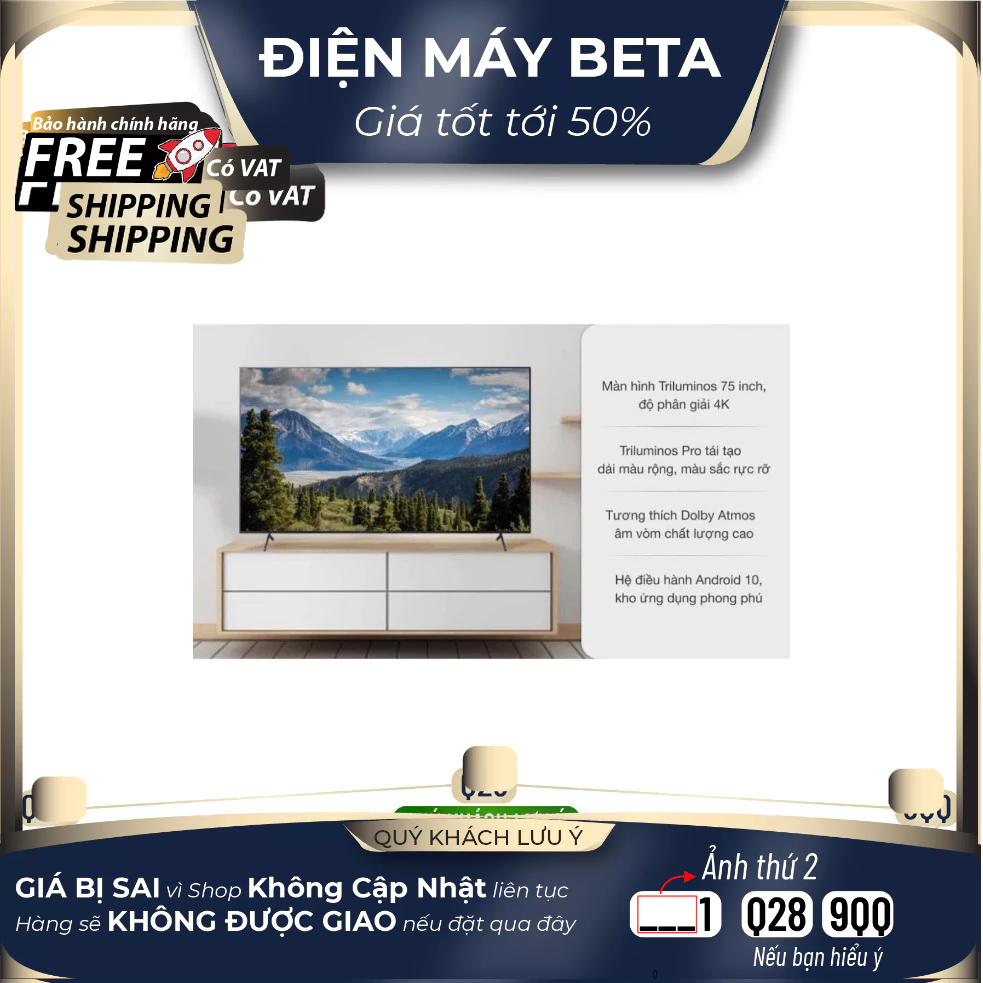 Smart Tivi Sony 75 Inch 4K UHD KD-75X86J /Chính hãng BH:24 tháng tại nhà toàn quốc> - Mới 100% Mới 1