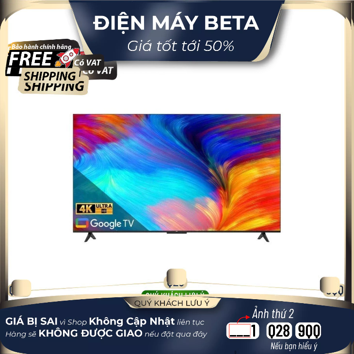 Google Tivi TCL LED 4K 55 inch 55P638 Mới 100%
