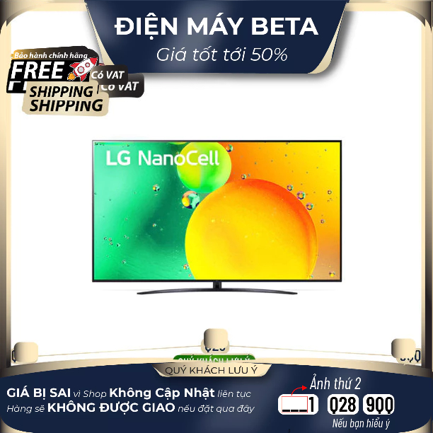 Smart Tivi NanoCell LG 4K 75 inch 75NANO76SQA Mới 100%