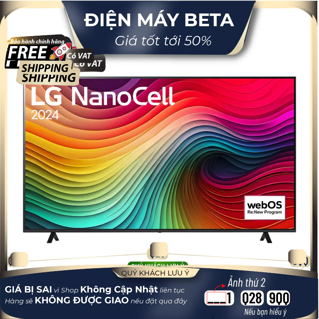 75NANO81TSA / 86NANO81TSA - Miễn Phí Lắp Đặt Để Bàn HCM - Smart Tivi NanoCell LG 4K - Bảo hành chính