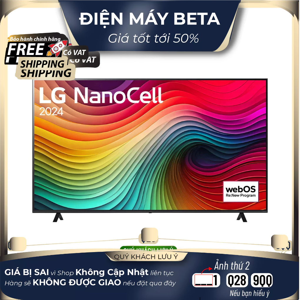 55NANO81TSA / 65NANO81TSA - Miễn Phí Lắp Đặt Để Bàn HCM - Smart Tivi NanoCell LG 4K - Giao Toàn Quốc