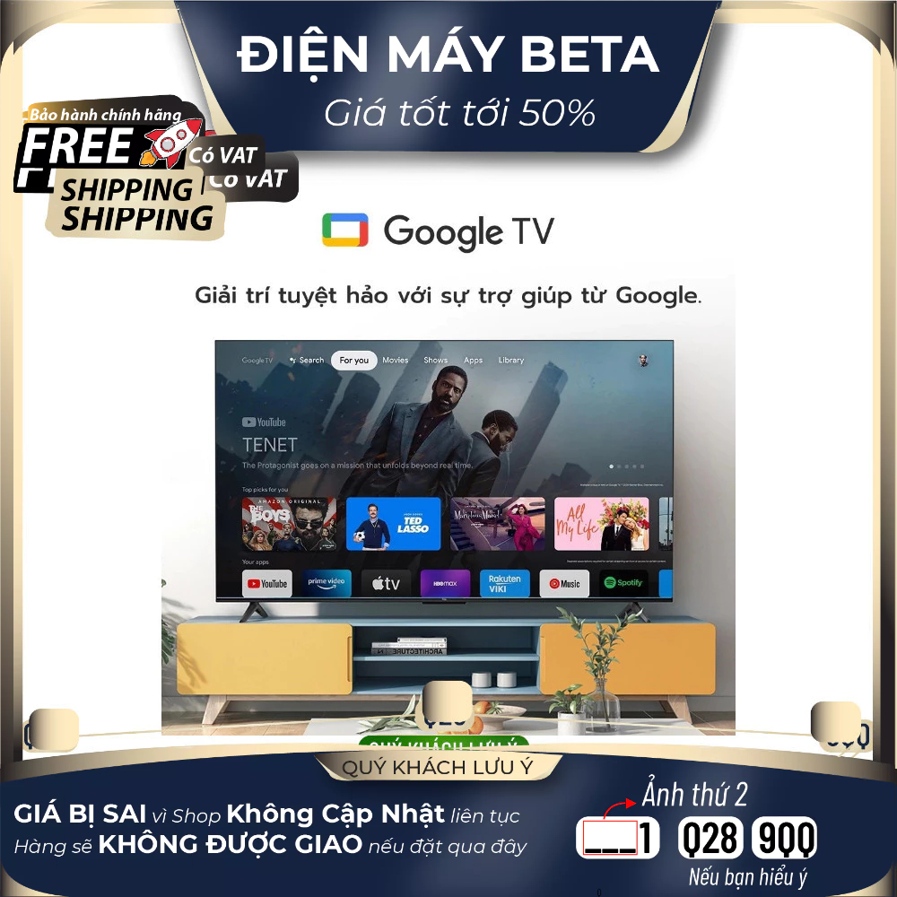 GOOGLE Tivi TCL 43'' 4K HDR - 43T66 - Tivi Giá Rẻ Chất Lượng