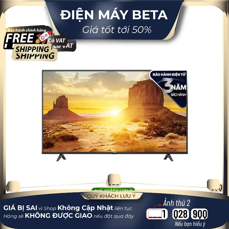Smart Tivi TCL 4K 43P618 43 inch UHD - Hệ điều hành Android 9.0 - Bảo hành chính hãng 36 tháng