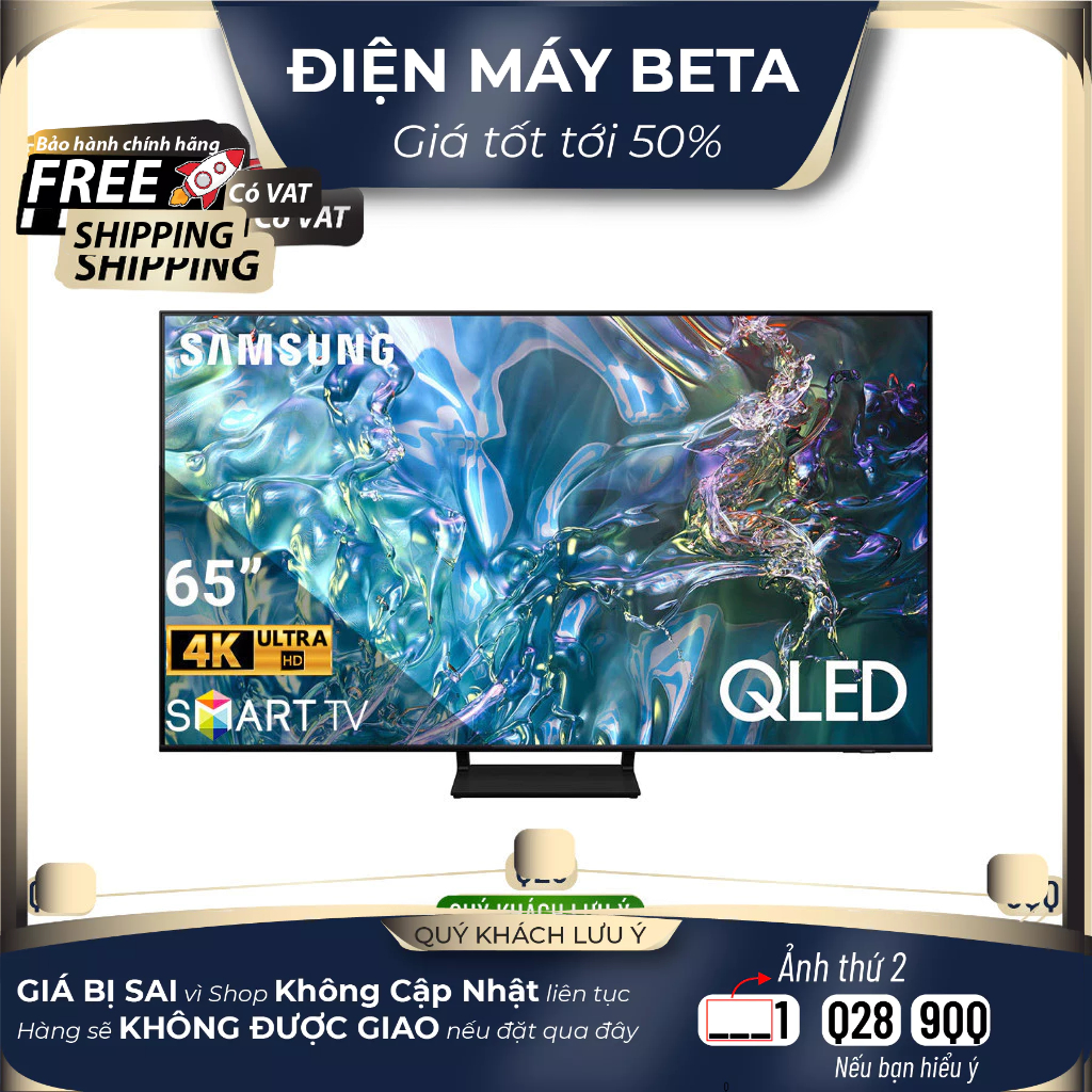 UA55TU8500 / QA65Q60DA - Miễn Phí Lắp Để Bàn HCM - Smart Tivi Samsung 65 Inch QLED Q60D 4K (2024) QA