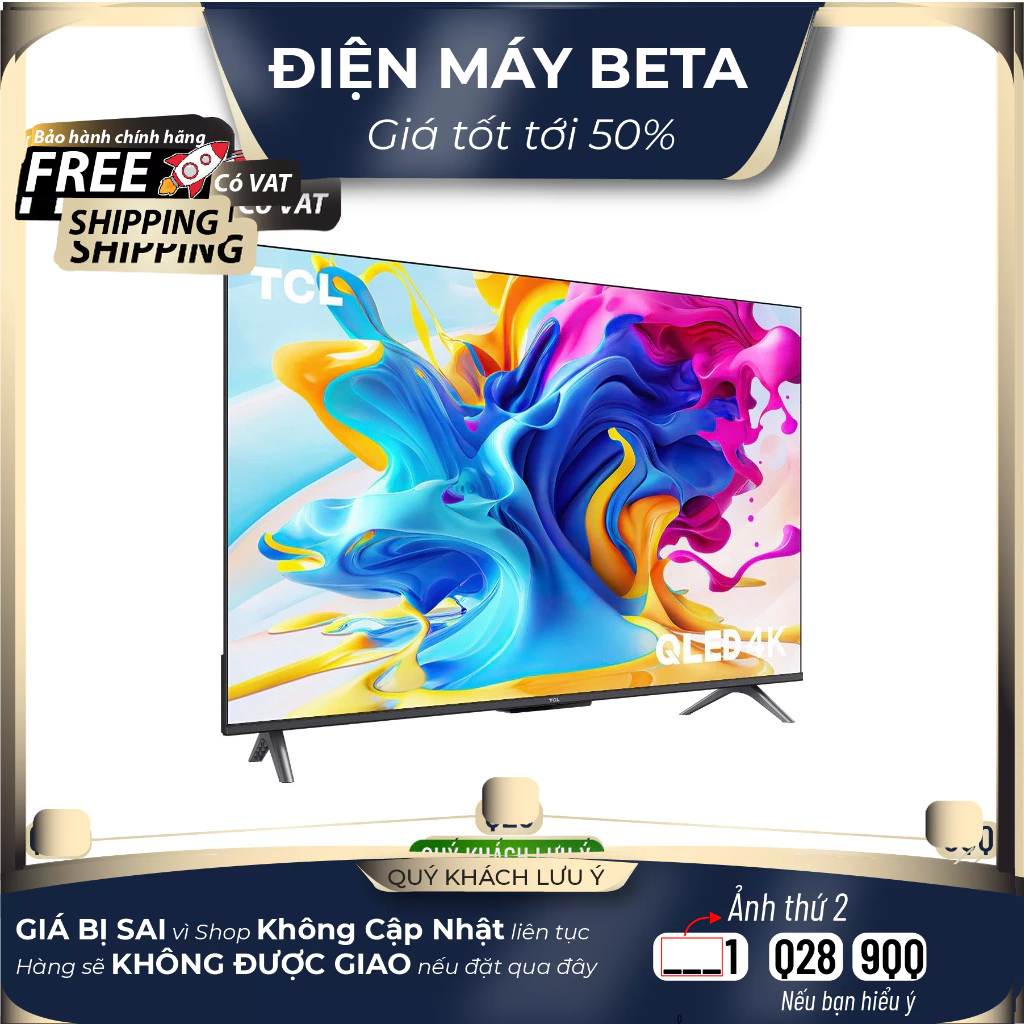 Ti vi Google Tivi QLED TCL 4K 43 Inch 43C645