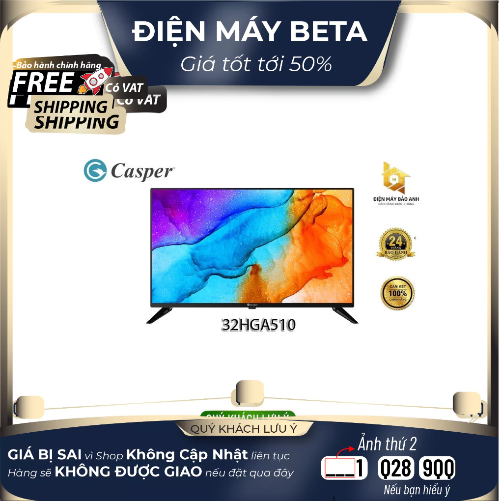 Tivi Casper 32 Inch 32HGA510 - Nguyên đai, nguyên kiện, Bảo hành chính hãng 24 tháng  - DMK